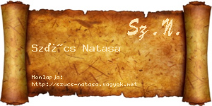 Szűcs Natasa névjegykártya